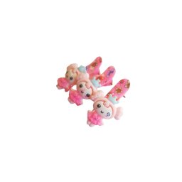 Clama pentru par, cu printesa roz deschis, tip clips - set de 3 buc