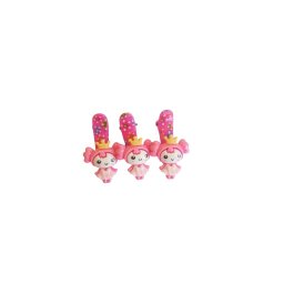 Clama pentru par, cu printesa roz inchis, tip clips - set de 3 buc