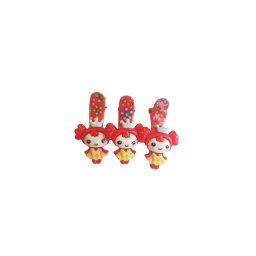 Clama pentru par cu printesa rosie, tip clips - set de 3 buc