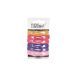 Clame pentru par, din metal Eurostil, diverse culori - set 12 buc