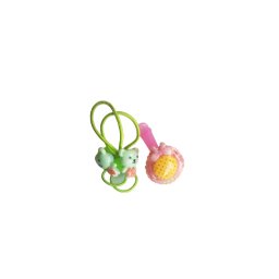 Set clama de par cu palarie si doua elastice verzi cu ursuleti, pentru prins parul - 1 set