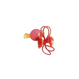 Set clama de par cu bombonica, plus doua elastice rosii cu printese, pentru prins parul - 1 set
