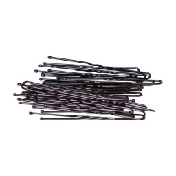 Ace de par cu capat rotund, negre din metal rezistent, pentru coc set de 20 de buc