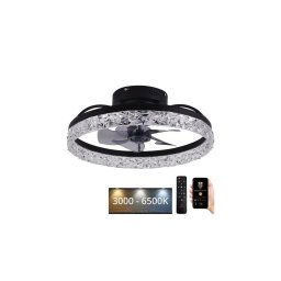 Plafonieră LED dimabilă cu ventilator LED/35W/230V 3000-6500K negru + telecomandă