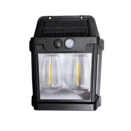 Lampa solara de perete cu senzor de lumina si miscare,YT-666 2W Design tip felinar cu 2 becuri