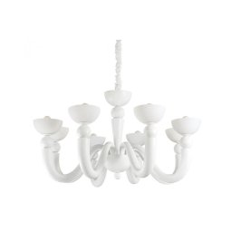 Ideal Lux - Lustră pe lanț BON BON 8xE14/28W/230V Ø 95,5 cm albă