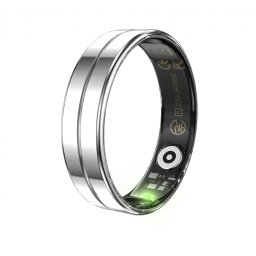 Inel inteligent iSEN R11 Argintiu, Ritm cardiac, Oxigen in sange, HRV, Stres, Somn, Contor pasi distanta si calorii, Temperatura, Moduri sport, Fotografi la distanta, 16mAh
