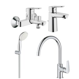 Set baterii baie si bucatarie Grohe Bauedge porter (23328000,23334000,27799001,31367001)