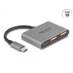 HUB USB 3.2 type C la 1 x USB type C + 2 x USB-A, Delock 64337
