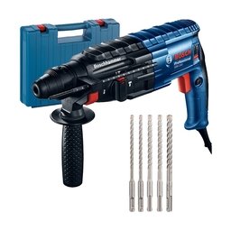 Bosch - GBH 240 + 2605438098 + Plus-5X - Rotopercutor SDS-Plus, 790 W, 2.7 J, valiza plastic + Set 5 burghie SDS-Plus, 6-10 mm