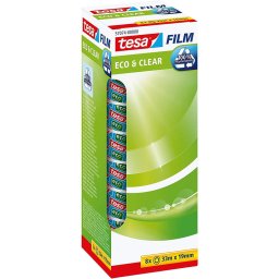 Tesa tesafilm eco & clear, 8 rolls, 19mm, office box, adhesive tape (transparent, 33 meters per roll)