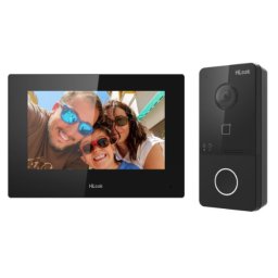 Kit videointerfon Hikvision HiLook VI-K43P, 2MP, ecran 7", PoE, IR 3m, slot card, montare aparenta, IP65