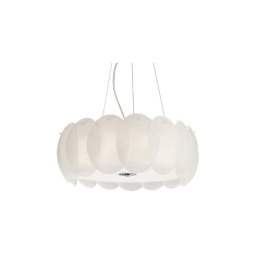 Ideal Lux - Candelabru suspendat pe cablu OVALINO, 8 x E27, 60 W, 230 V, Ø 55 cm, alb