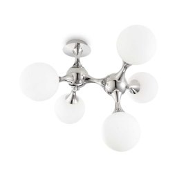 Ideal Lux - Lustră aplicată NODI 5xE14/28W/230V 50x55 cm crom lucios/alb