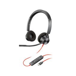Poly Blackwire 3320 Stereo USB-C Headset +USB-C/A Adapter