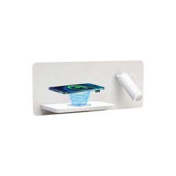 Immax 08286L-LED Aplica LED cu poli, USB și încărcare wireless, 3W/230V + LED 3W