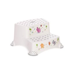 Inaltator dublu pentru baie, antiderapant, hippo white grey