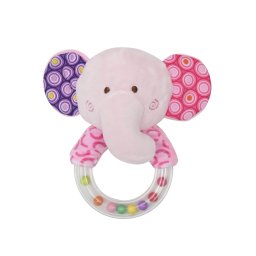Jucarie de plus, cu inel, 11 cm, zornaitoare, 0 luni+, elefant