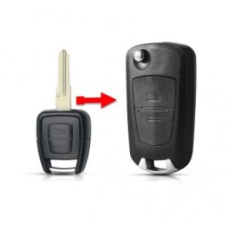 Carcasa cheie compatibila cu Opel Astra G, Zafira, 2 butoane, model conversie, lamela canelura stanga