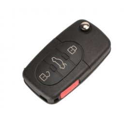 Carcasa cheie Topautochei® pentru Audi A4 A6 A8 TT Quattro S4 S6 S8 Q7 4 butoane, suport pentru baterie tip CR2032