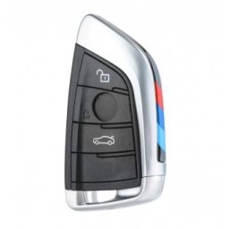 Carcasa cheie Smart Key Topautochei® pentru BMW X1 F48, X5 F15 F85, X6 F16 F86, 2 F45 F46 3 butoane negru