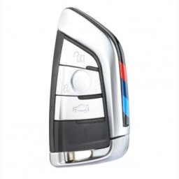 Carcasa cheie Smart Key Topautochei® pentru BMW X1 F48, X5 F15 F85, X6 F16 F86, 2 F45 F46 3 butoane argintiu