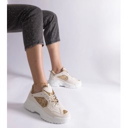 Gemre Adidași bej pentru femei cu inserții sclipitoare Caraballo