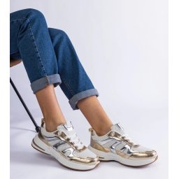 Gemre Adidași sport din material textil cu inserții aurii Elayne
