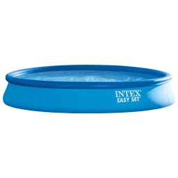 Piscina Easy Set, cu sistem de filtrare Intex, 457x84 cm, 20.65 Kg,rotunda, PVC laminat in 3 straturi, Albastra