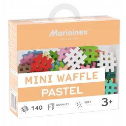 Set de construit Marioinex Waffle Mini Pastel Blocks, 140 piese, varsta peste 3 ani