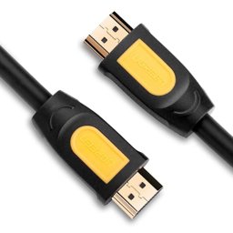 CABLU video Ugreen, "HD101" HDMI (T) la HDMI (T), rezolutie maxima 4K UHD (3840 x 2160) la 60 Hz, round cable, conectori auriti, 5m, negru + galben