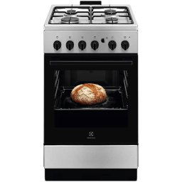 Aragaz Electrolux LKG504012X, Gaz, 4 arzatoare, Aprindere integrata plita si cuptor, Siguranta plita si cuptor, Autocuratare catalitica, Grill electric, Rotisor, 50 cm, Inox
