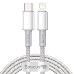 Cablu Date si Incarcare Baseus USB Type-C la tip Lightning, 2 m, 20W,CATLGD-A02, Alb