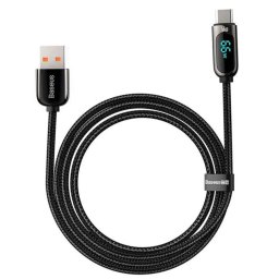 Cablu de Date USB la Type-C 66W, 2m, Baseus Display, Negru