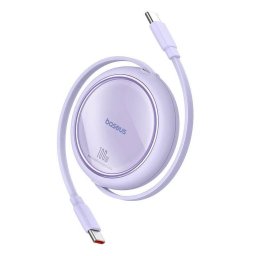 Cablu de Date Type-C la Type-C, 100W, 1m, Baseus Free2Draw Mini, Violet