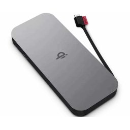 Acumulator Extern Lenovo Go 40ALLG1WWW, 10000mAh, 30W, USB-C PD 3.0, Incarcare Wireless Qi 15W, Gri