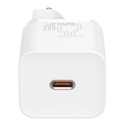 Incarcator retea Baseus CCSP020102, Super Si 1C fast charger, 1xUSB Type-C, 25W, PD, Quick Charge, Alb