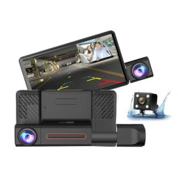 Camera auto de bord tripla Full HD 1080P 3 camere fata+interior+marsarier Senzor de coliziune G-senzor Filmare continua Vedere nocturna