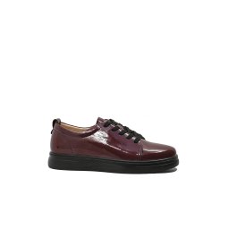Pantofi damă Stephano casual-office, cu șiret, bordo wine din lac KIVA3113-40 EU
