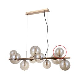 Abajur de rezervă din sticlă pentru lustră și aplică ITALUX CANELLO G9 d. 11 cm maro