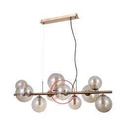 Abajur de rezervă din sticlă pentru lustră ITALUX CANELLO G9 d. 13 cm maro