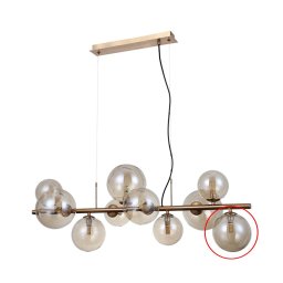 Abajur de rezervă din sticlă pentru lustră ITALUX CANELLO G9 d. 15 cm maro