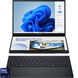 Notebook Zenbook Duo 14 OLED (2025) UX8406CA-PZ166X 14" 3K OLED Touch Intel Core Ultra 9 285H 32GB 1TB SSD Intel Arc 140T Windows 11 Pro Inkwell Gray