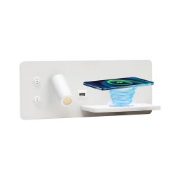 Immax 08285L-LED Aplica LED 3W cu senzor, USB și încărcare wireless, 230V