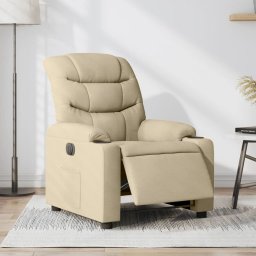 Fotoliu rabatabil electric, crem, material textil GartenMobel Dekor