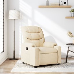 Fotoliu rabatabil, crem, material textil GartenMobel Dekor