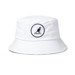 Kangol, palarie alba cotton bucket