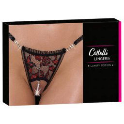 Cottelli - bikini de lux cu mărgele roz (negru)