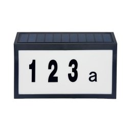 Număr casă solar LED NUMERO LED/3,7V 6000K 1200 mAh IP44 negru