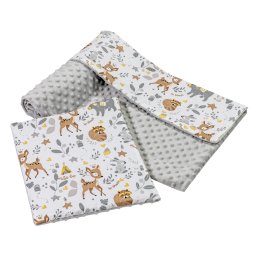Medi Partners Quilt 75x100 + pillow 35x30 cotton + minky – Jelonki + gray minky